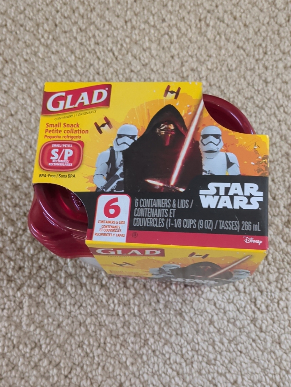 Glad Star Wars Small Snack Containers - Red (6 Pack)